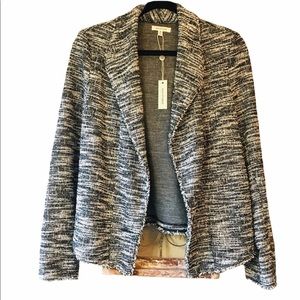 Max Studio Waterfall tweed open front comfy blazer